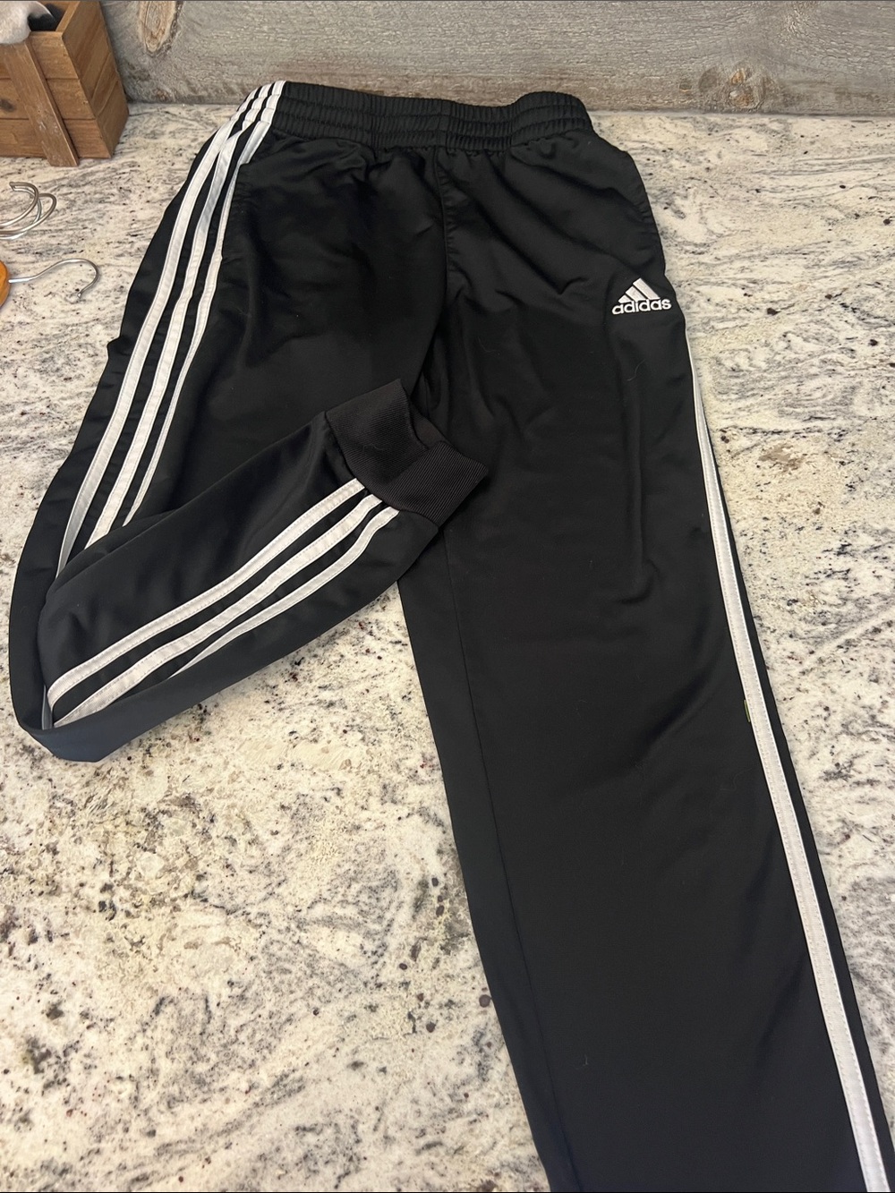 adidas Black Joggers with White 3-Stripes - Kids